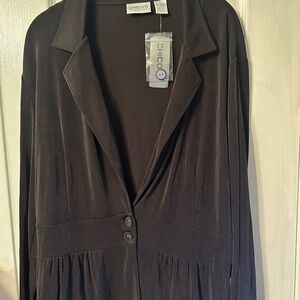 Chico‘s beautiful black two button acetate rayon blazer/jacket